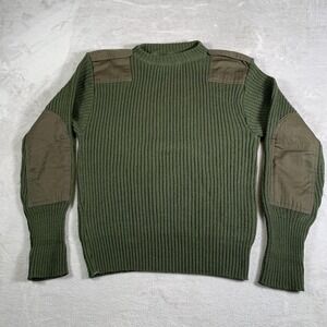 DSCP Sweater Service Wool‎ Mens 42 Olive Green Military Pullover Epaulette Patch